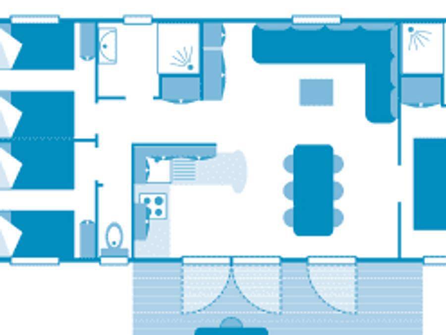 Camping Sandaya - Le Plein Air Des Chênes - Mobilhome 6 personnes - Cottage 6p 3ch 2Sdb clim **** in Clapiers, Côte d'Améthyste