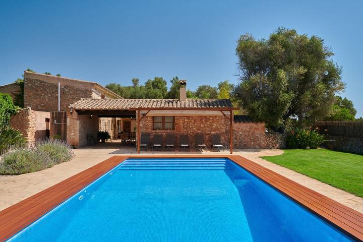 Landhaus 'Son Soler - Can Torres' mit Bergblick, privatem Pool und WLAN in Mallorca Süden
