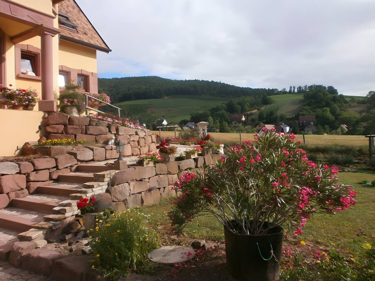 Chambre d’hôtes « La Châtelaine - Pinot Blanc » avec vue montagne, terrasse partagée et Wi-Fi in Walbach, Parc naturel régional des Ballons des Vosges