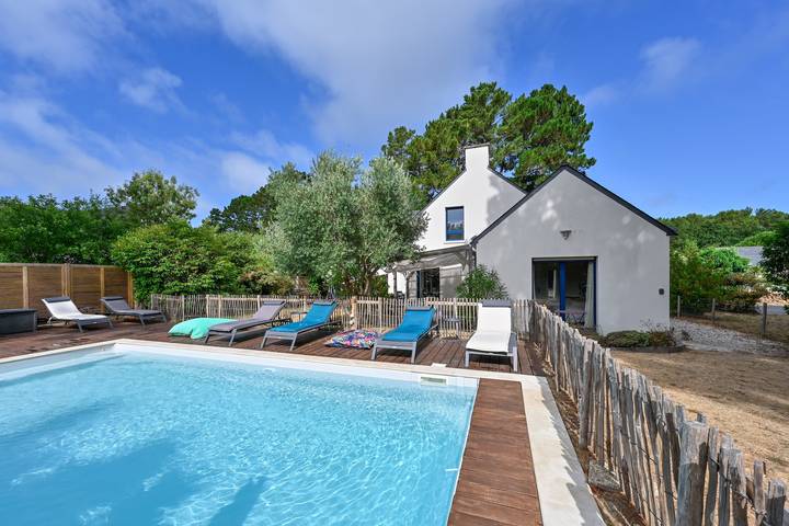 Maison de vacances pour 8 personnes, avec Terrasse ainsi que Jardin et Piscine