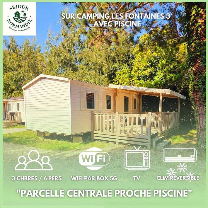Camping pour 6 personnes, avec Terrasse ainsi que Jardin et Piscine