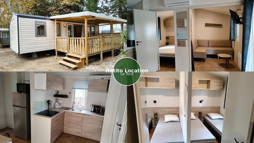 Camping pour 8 personnes, avec piscine ainsi que terrasse et vue, adapté aux familles à Saint-Cyprien - 2