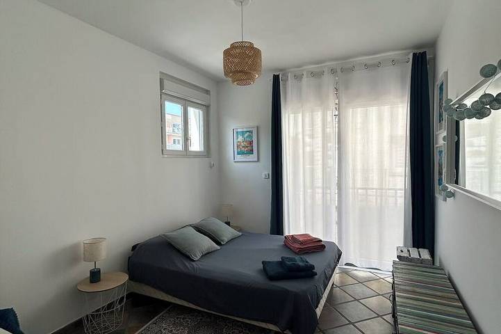Ganze Wohnung, Rch 50m2 Strandzugang gesichertes Tor, 2 Schlafzimmer + Zustellbett, große Terrasse WLAN & Klimaanlage in Palavas-les-Flots, Mittelmeerküste (Frankreich)