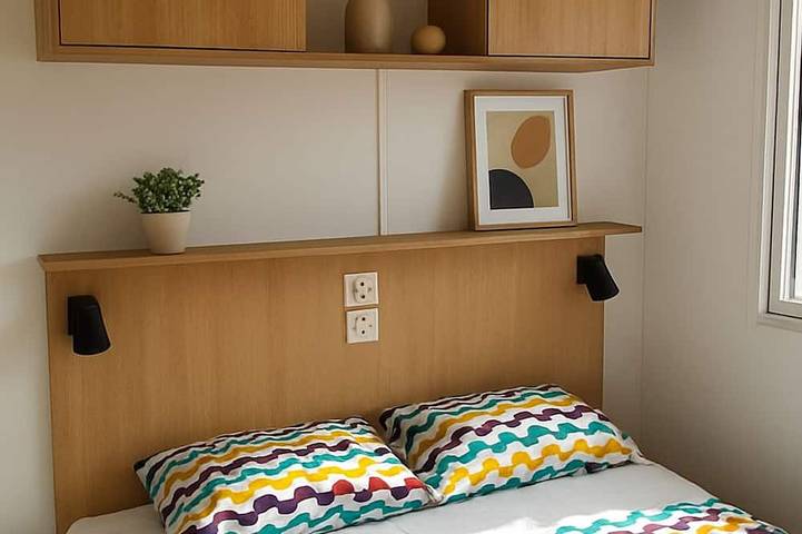 New 6-person mobile home, 3 bedrooms, air conditioning, patio, and pools in Lattes, Costa mediterránea (Francia)