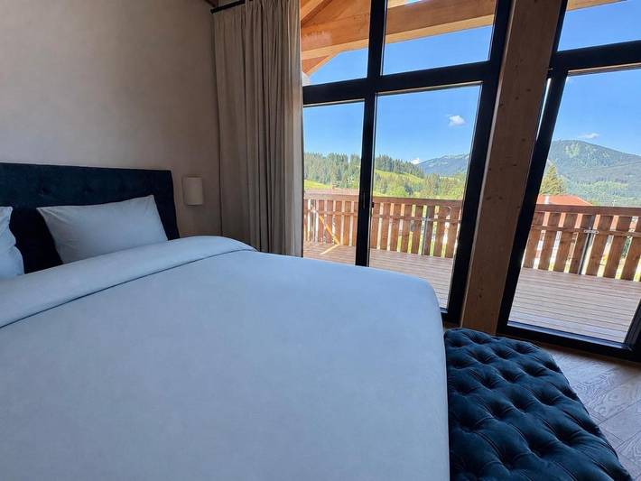 Ferienhaus für 6 Personen, mit Balkon und Terrasse sowie Garten und Ausblick in Jungholz
