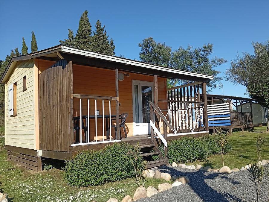 Camping l'Olivier - Chalet 2 personen - Chalet Prestige "Clémentine" 1 Zimmer Klimaanlage in Massillargues-Attuech, Alès und Umgebung
