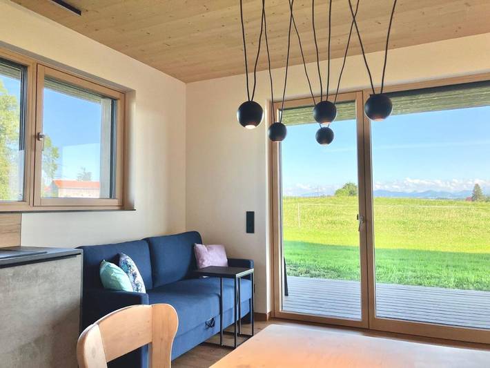 Ferienwohnung für 6 Personen, mit Terrasse und Garten sowie Ausblick in Haldenwang