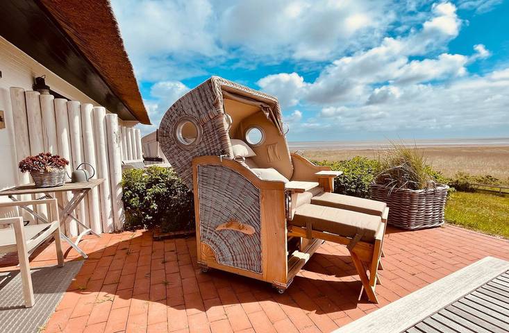 Ferienwohnung für 4 Personen, mit Balkon und Terrasse sowie Sauna und Ausblick in Rantum