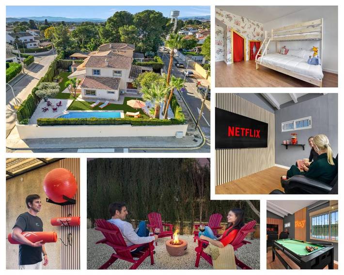 Casa de vacaciones para 11 personas, con Balcón y Jacuzzi además de Terraza y Jardín en La Eliana