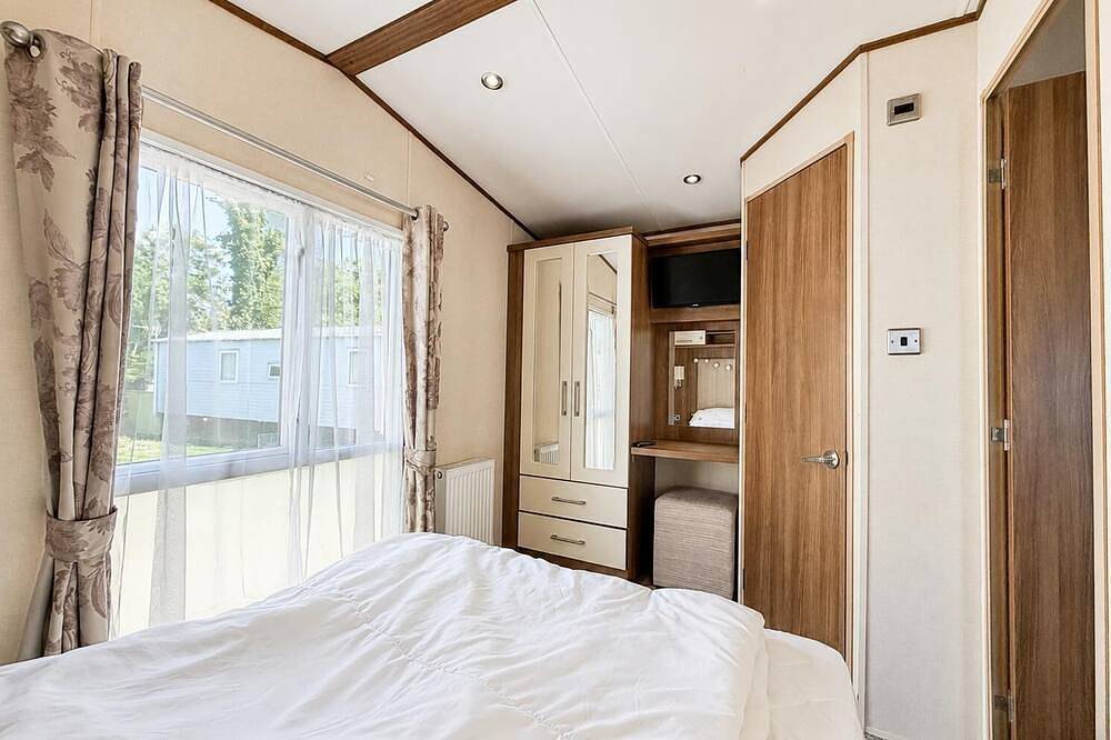 Modern caravan at Felixstowe Beach Holiday Park in Suffolk in Felixstowe, Suffolk