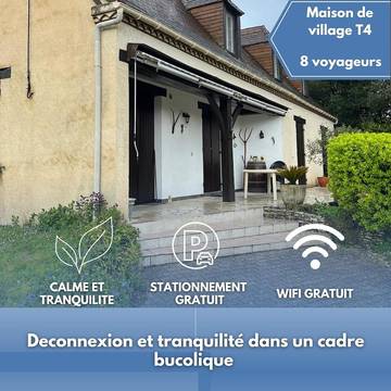 Gîte pour 8 personnes, avec terrasse et vue, animaux acceptés à Mauzac-et-Grand-Castang