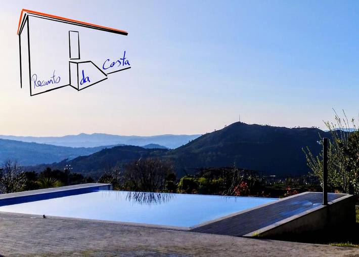 Maison de campagne pour 4 personnes, avec Terrasse ainsi que Jardin et Piscine dans Riba de Mouro