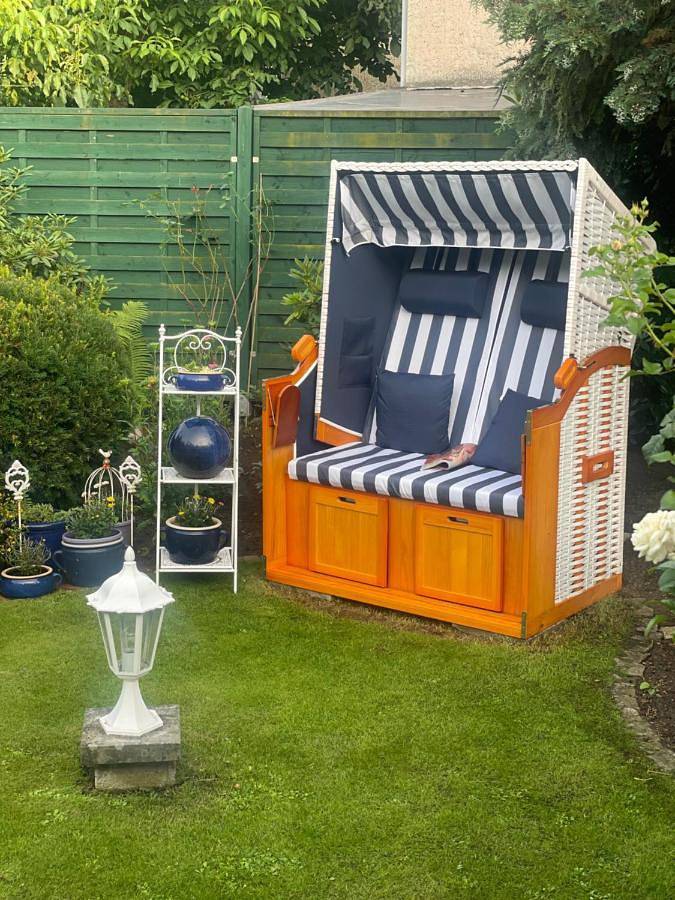 Ferienwohnung für 4 Personen, mit Balkon und Garten sowie Sauna
