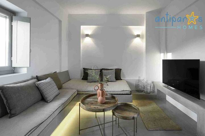 Una villa premium de 160 metros cuadrados con 2 habitaciones con baño privado y vista a la playa in Antiparos