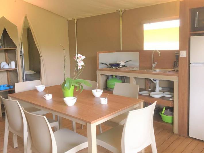 Camping Le Moulin De Bidounet - Zelt 6 personen - Moderne Lodge mit Sanitäranlagen in Moissac, Tarn-et-Garonne