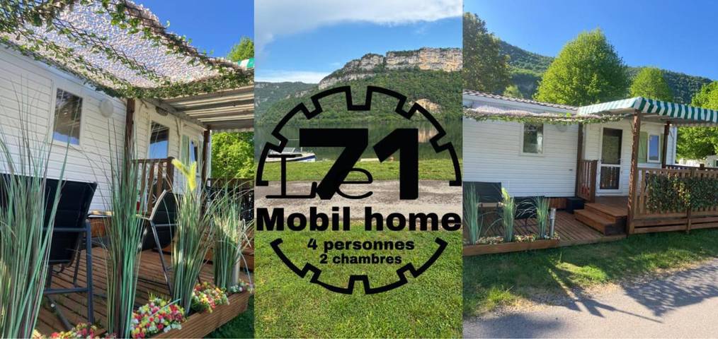 Camping pour 4 personnes, avec terrasse et vue ainsi que piscine et vue sur le lac