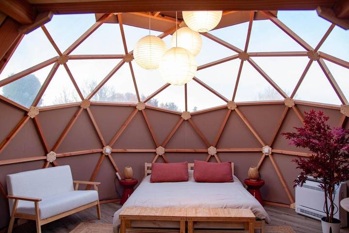 Tente pour 2 personnes, avec jardin et terrasse ainsi que vue et piscine en Moselle - 2