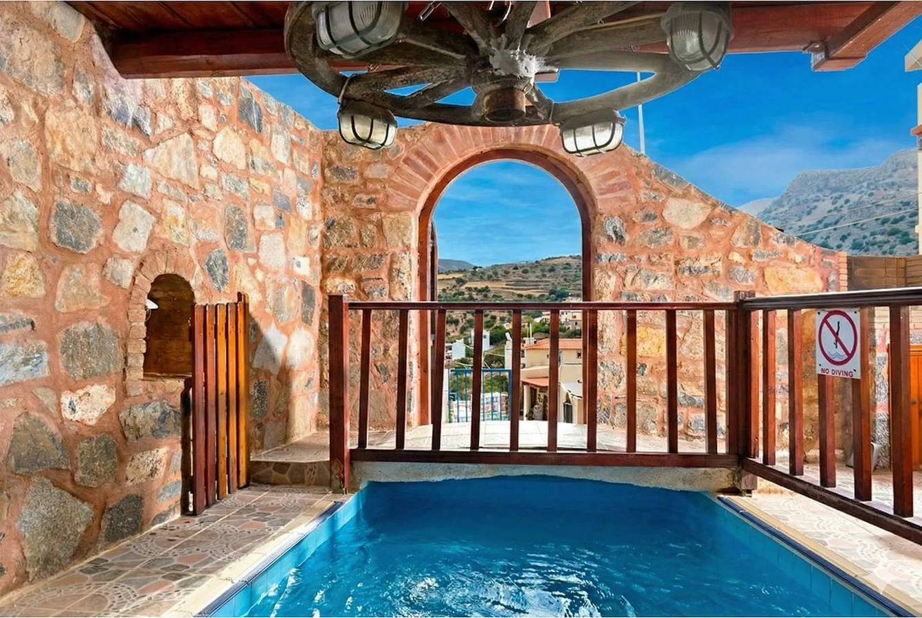 Elounda Monastiri Cretan sea view house with pool in Elounda, Lasithi