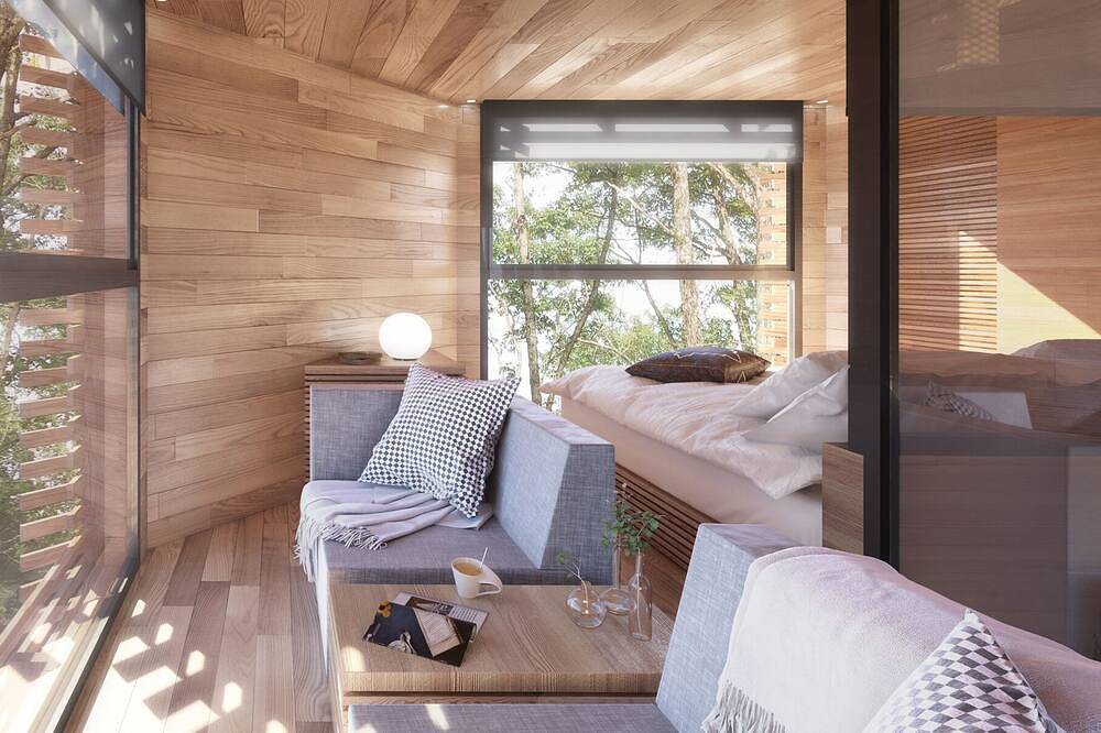 Casa del árbol con pasarela a un jacuzzi in Raray, Río Oise