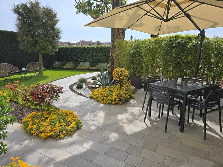 Ferienwohnung für 4 Personen, mit Garten und Ausblick