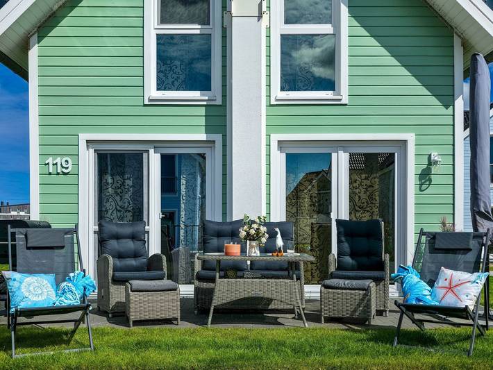 Ferienhaus für 5 Personen, mit Terrasse und Garten sowie Sauna in Olpenitz