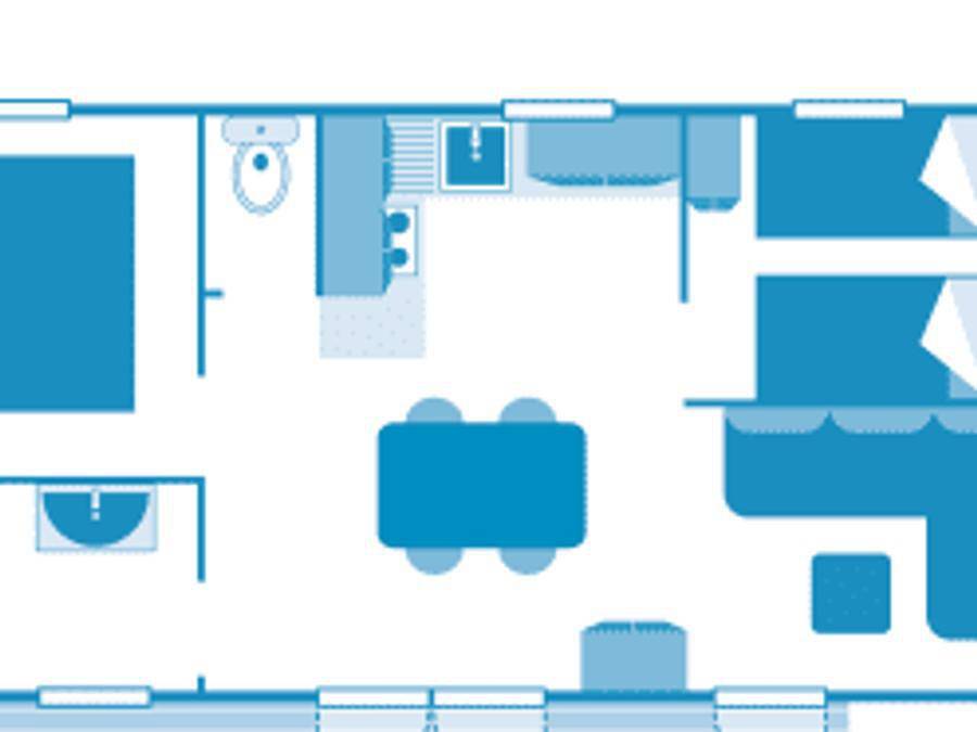 Camping Sandaya Ondres Océan - Mobilhome 4 personas - Cabaña 4p 2bed **** in Ondres, Côte d’Argent