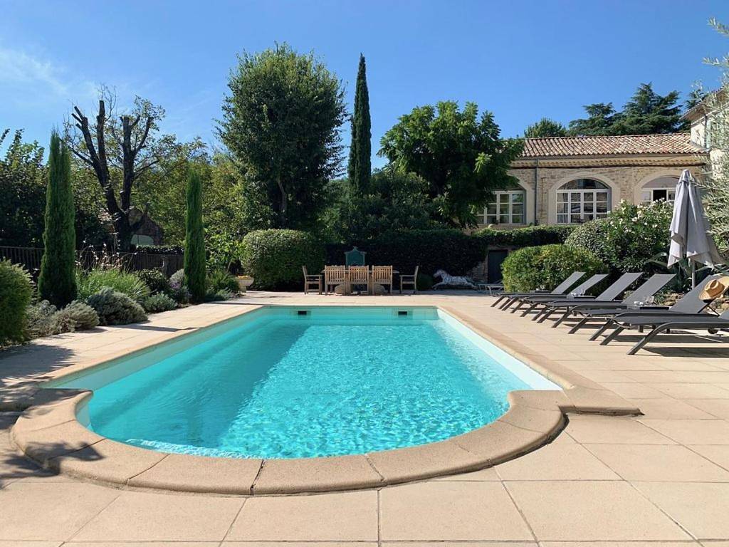 Double Room with Pool View in Les Mages, Parc national des Cévennes