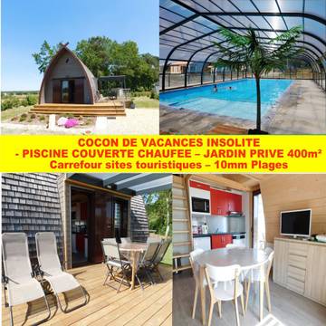 Gîte pour 4 personnes, avec piscine ainsi que terrasse et jardin à Marzan