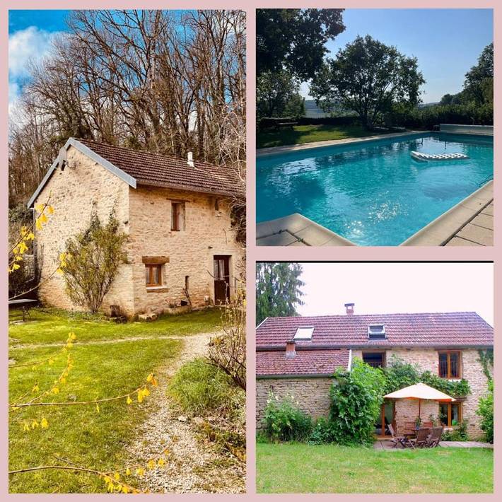Location de vacances pour 4 personnes, avec Terrasse ainsi que Jardin et Piscine à Hauteroche