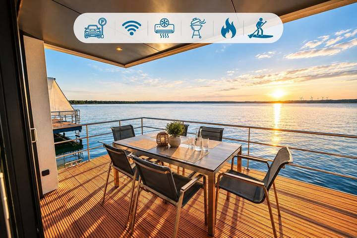 Ferienhaus für 4 Personen, mit Terrasse und Seeblick sowie Ausblick in Vetschau
