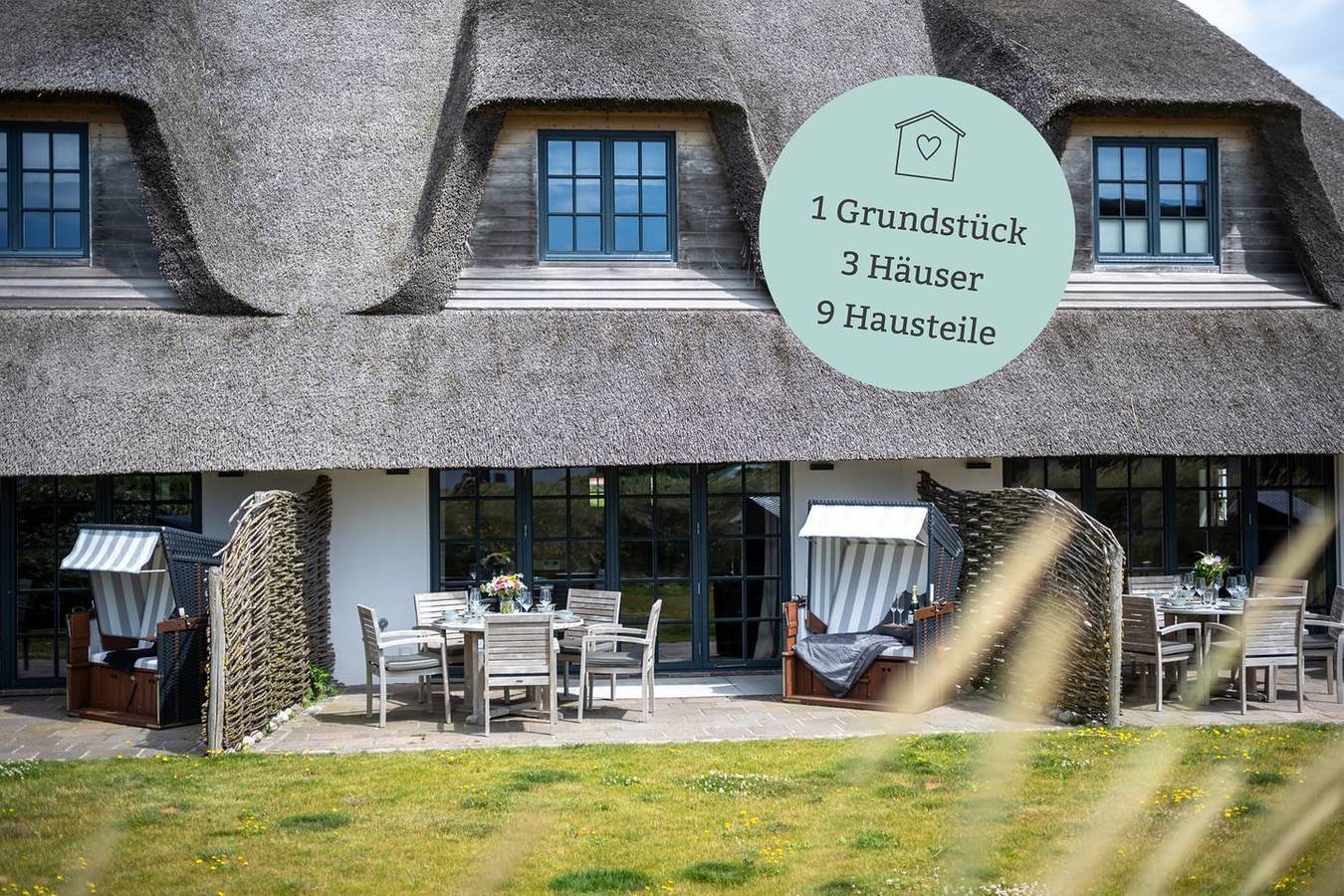 Exkl. Luxus-Hausteil unter Reet mit 4 Zimmern auf ca. 150 m², für bis zu 4 Pers. in Wenningstedt, Sylt