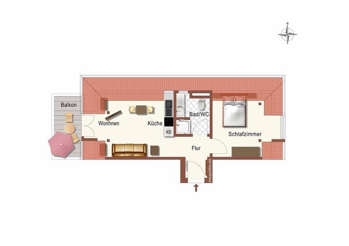 Ferienwohnung für 2 Personen, mit Balkon in Kühlungsborn - 4