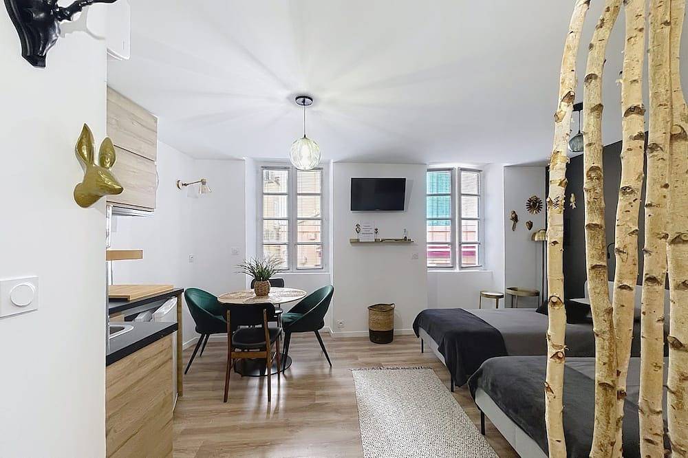 Entire apartment, O'Bercail Studio 1- 4 single beds +bike room- in the center of Tournon sur Rhône in Tournon-sur-Rhône, Tournon-sur-Rhône region