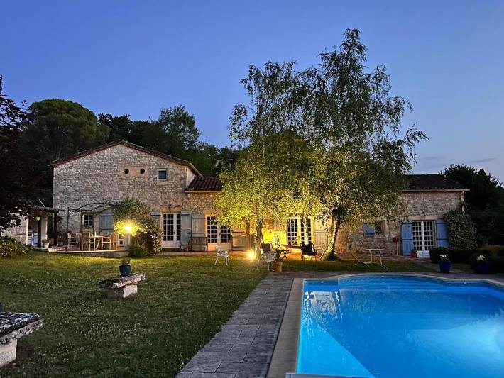 Maison de vacances pour 2 personnes, avec piscine ainsi que vue et jardin, animaux acceptés