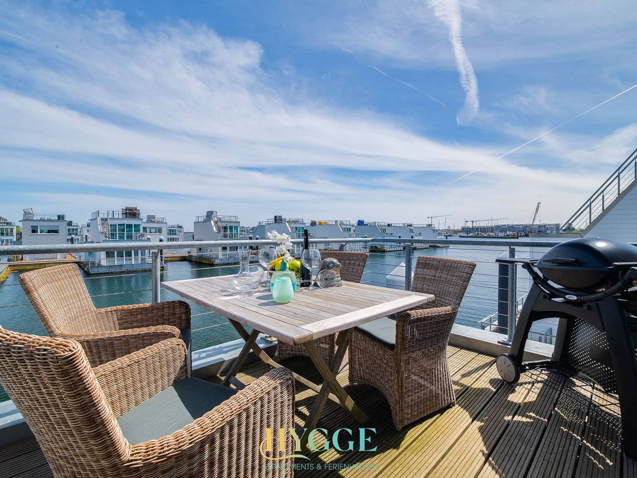 Schwimmendes Haus - An Bord 1 - Schwimmendes An Bord mit Sauna, Bootsanleger + Dachterrasse in Olpenitz, Kappeln