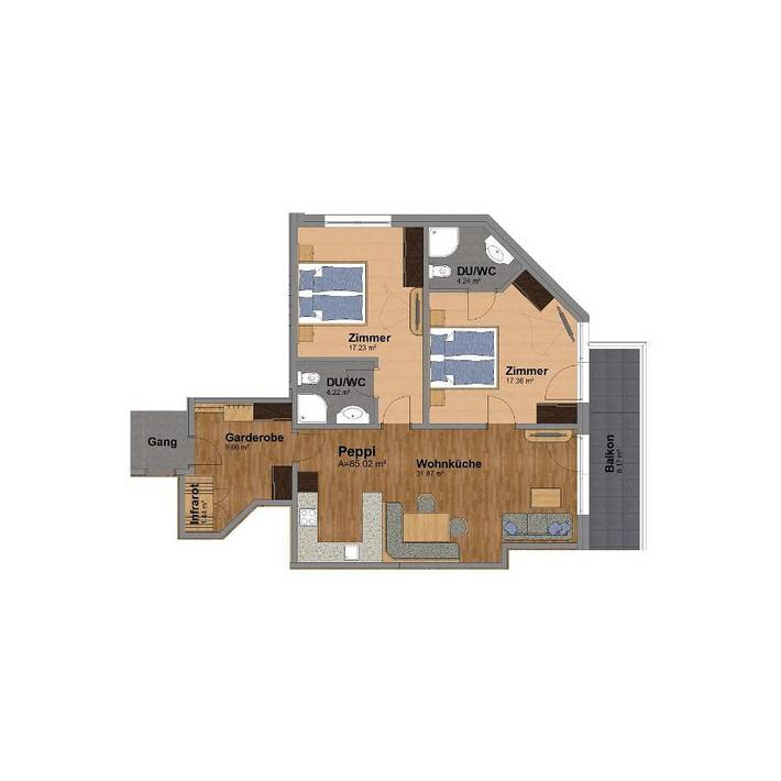Ferienwohnung für 3 Personen, mit Ausblick und Balkon in Obergurgl - 4