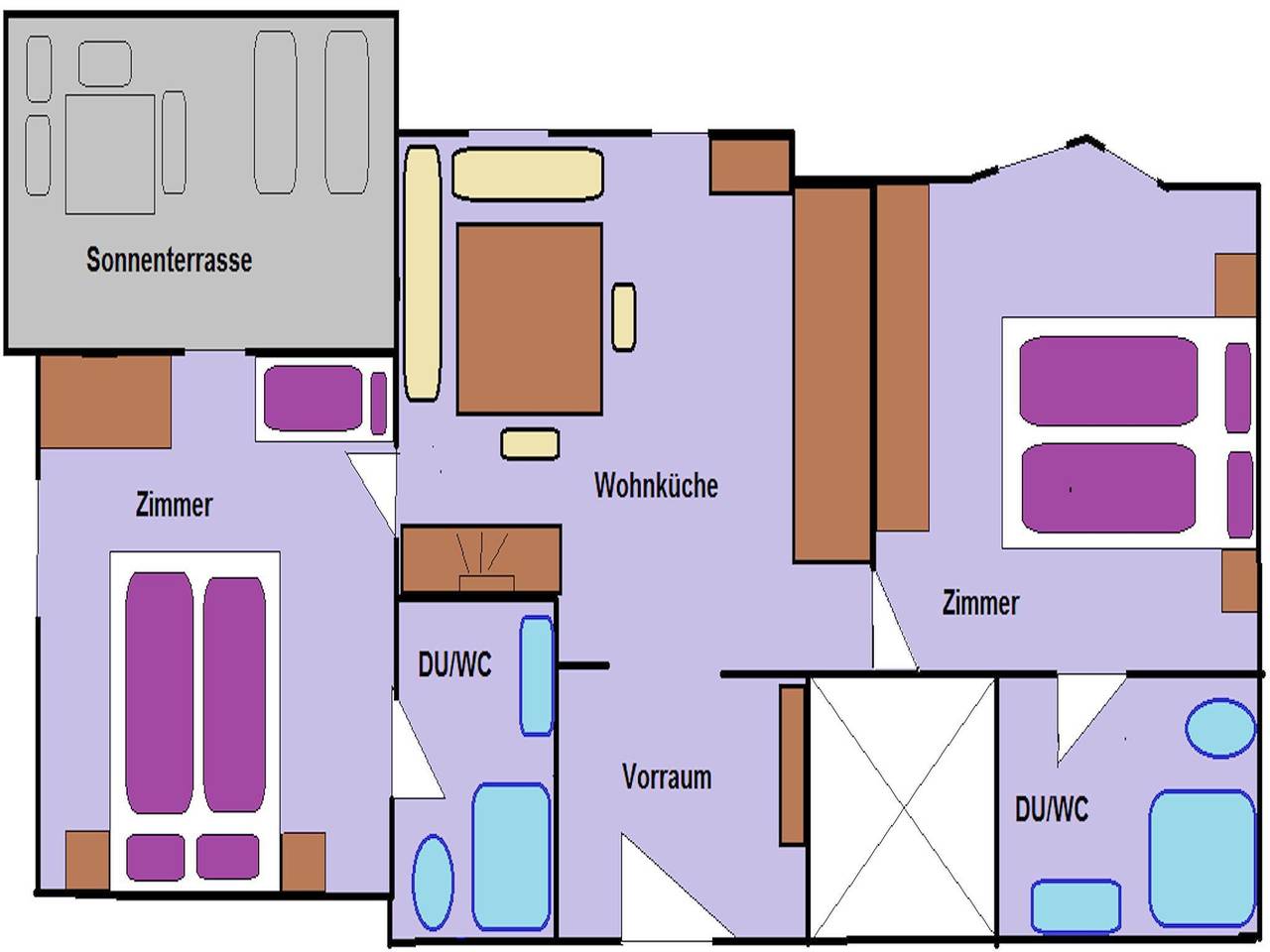 Ganze Ferienwohnung, 1+2-Apartment/2 Schlafräume/Dusche, Wc in Galtür, Verwall