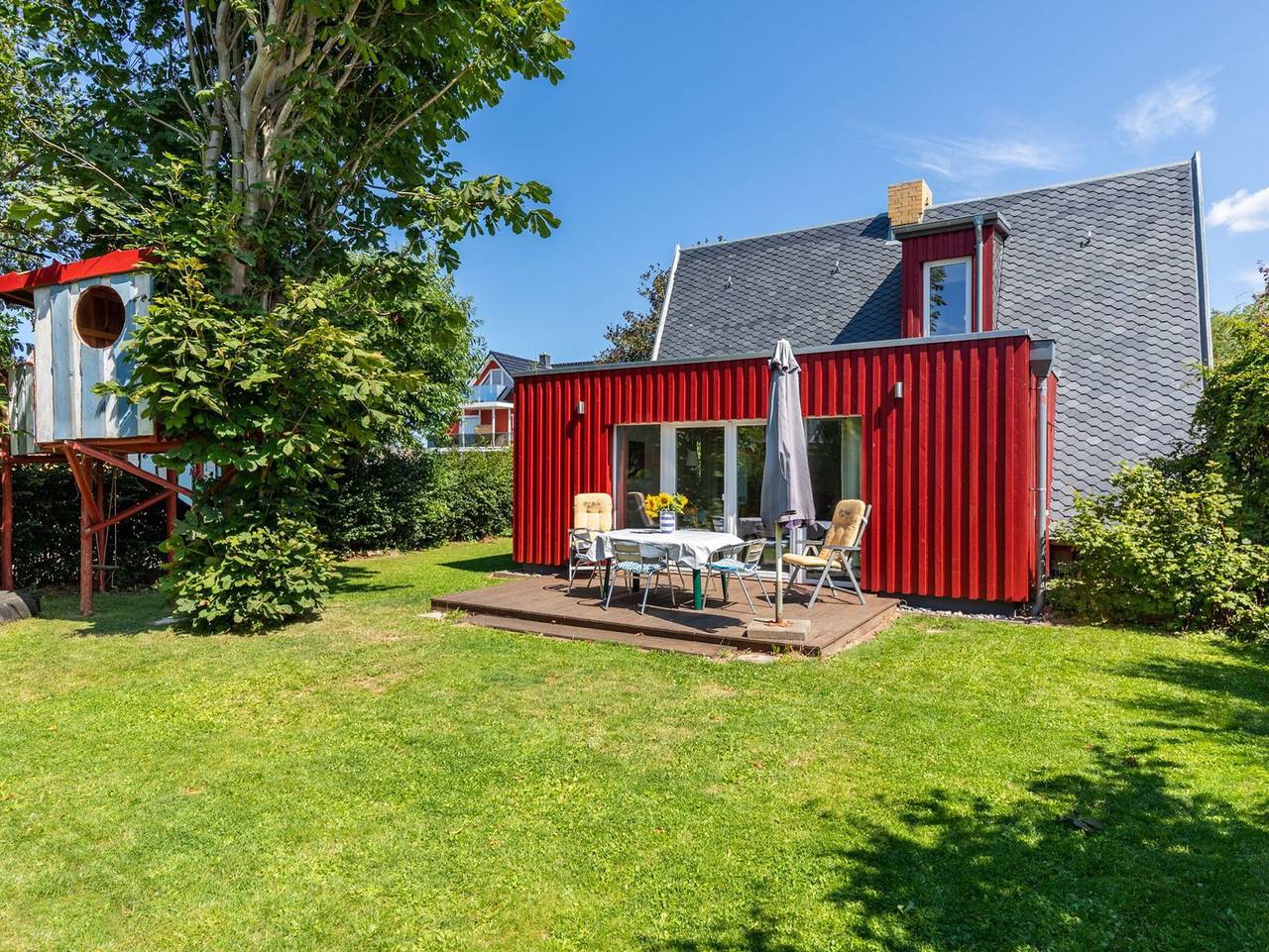 Finnhütte mit Kamin und Meerblick - Balkon in Ostseebad Nienhagen, Nienhagen
