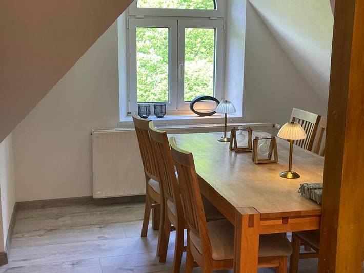 Ferienwohnung für 4 Personen, mit Balkon und Terrasse sowie Sauna und Ausblick