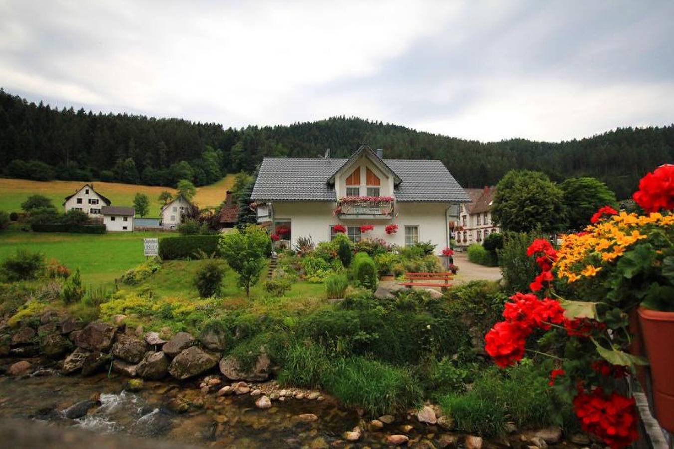 Appartement « Doppelzimmer 4 – avec douche et Wc », vue montagne, terrasse partagée et Wi-Fi in Hornberg, Forêt-Noire centrale