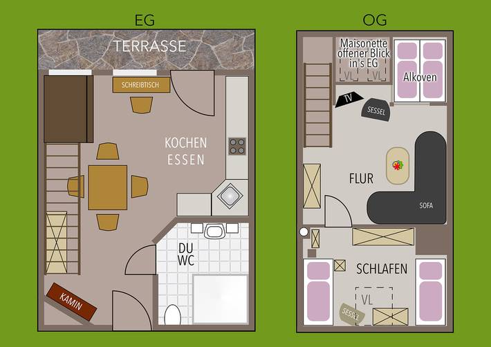 Ferienwohnung für 4 Personen, mit Terrasse und Sauna sowie Garten in Osnabrücker Land - 2