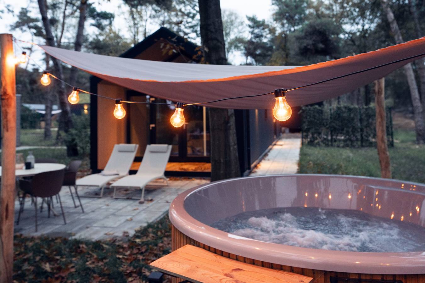 Modern eingerichtete 4-Personen-Hütte mit Whirlpool in Haarle in Sallandse Heuvelrug