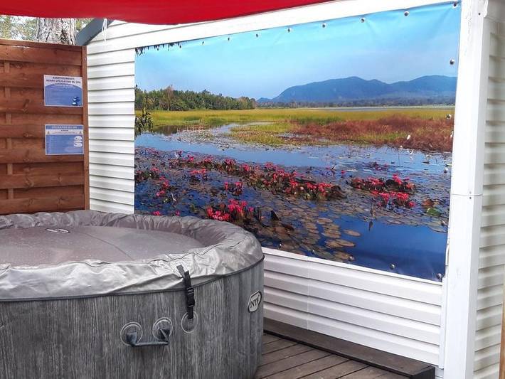 Camping La Source - Mobilheim 4 personen - Gentiane – 4 Personen – 1 Schlafzimmer – mit eigenem Whirlpool im Freien in Sournia, Regionaler Naturpark Corbières-Fenouillèdes