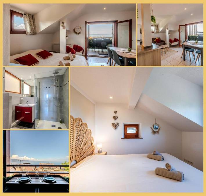 Gîte pour 4 personnes, avec balcon ainsi que vue sur le lac et vue à Yvoire - 3