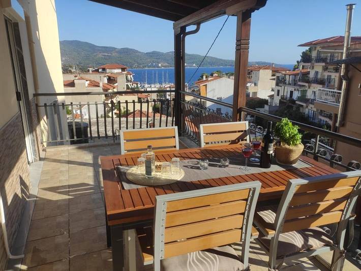 Ferienwohnung für 4 Personen, mit Balkon und Terrasse sowie Ausblick