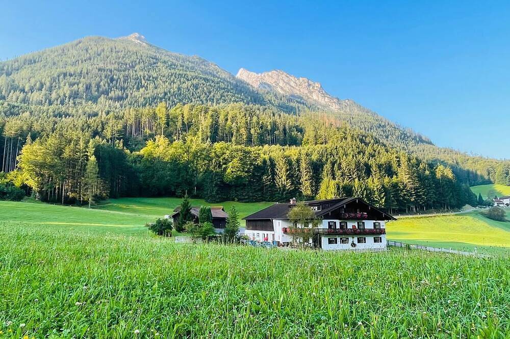 Ganze Wohnung, Ferienwohnung Nr. 1, 1-3 Personen, 38 qm, Dusche/Wc, Balkon, Tv, 1 Schlafzimmer + 1 Wohnschlafzimmer, Obergeschoss in Hintersee, Ramsau bei Berchtesgaden