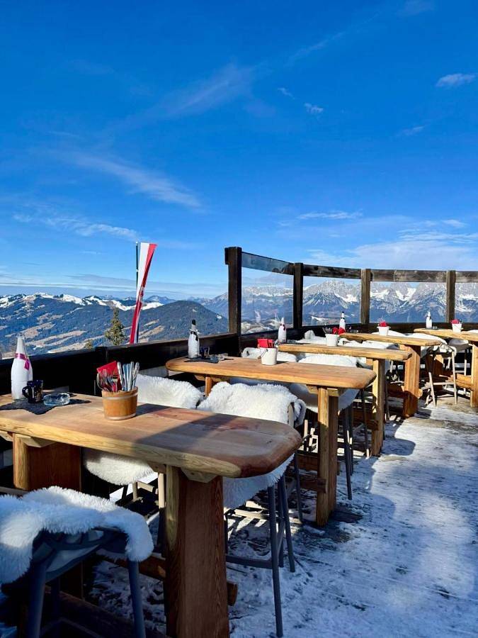 Hocheckhuette On Top of the Kitzbuehel Hahnenkamm Mountain in Kitzbühel, Bezirk Kitzbühel