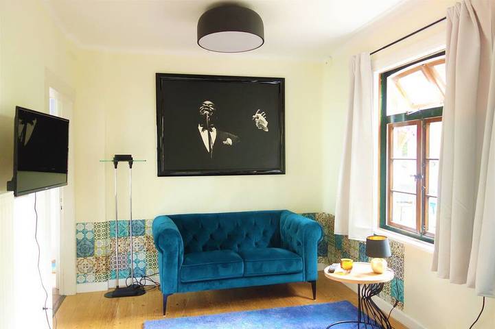 Ferienwohnung für 3 Personen, mit Sauna und Garten sowie Balkon, mit Haustier
