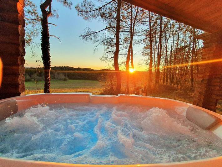 Maison de campagne pour 3 personnes, avec Balcon et Terrasse ainsi que Jacuzzi et Jardin à Aubas