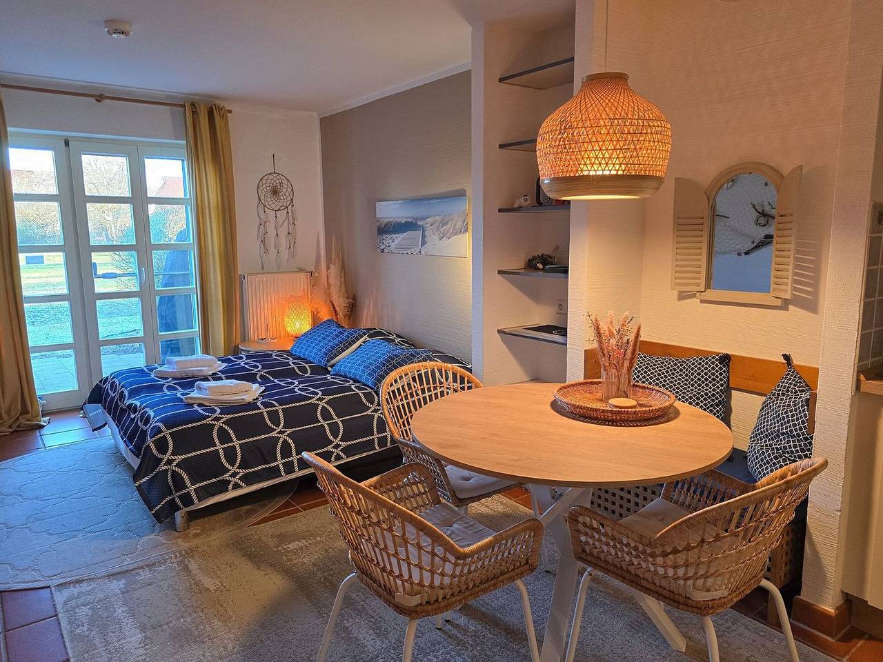 Appartement entier, Komfortplus 1-Raum Ferienwohnung mit Terrasse in Kreptitz, Dranske